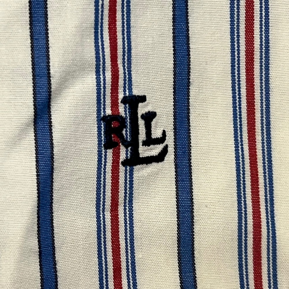 Lauren Ralph Lauren Womens M Striped Button Down Shirt Red White Blue Beach - Picture 4 of 8